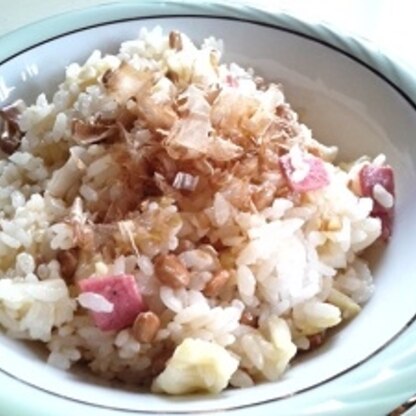納豆はよく食べますが、納豆チャーハン、初めて作りました！美味しかったです。